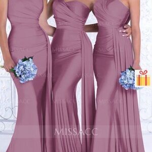 One-Shoulder Trumpet/Mermaid Elastic Satin Bridesmaid
